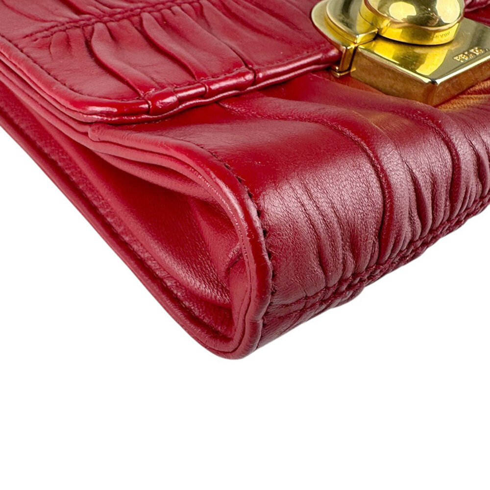PRADA Red Leather Shoulder Bag - Picture 8 of 13